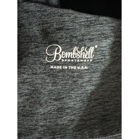 Bombshell Sportswear Gray Asymmetrical Strap Bralette S - Picture 3 of 4